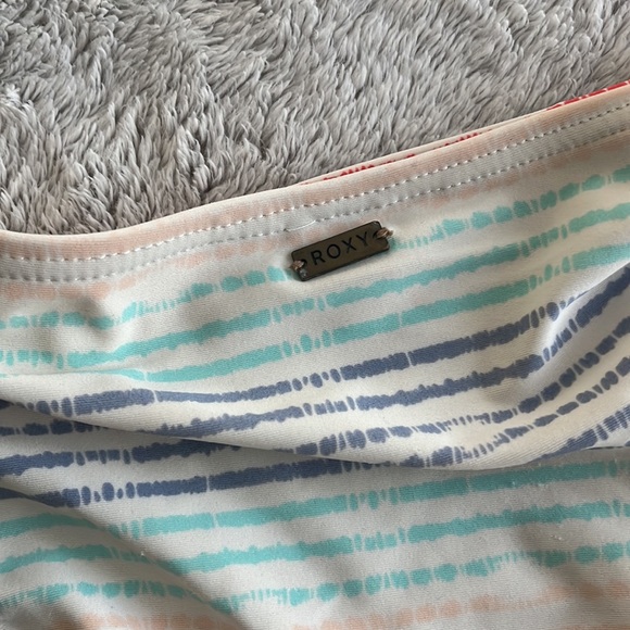 Roxy bikini, blue and multi color stripes, adjustable straps, cheeky, M - Picture 4 of 7